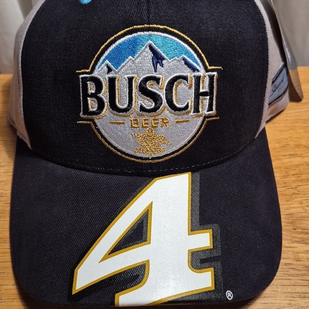 Nascar Busch 4 Kevin Harvick Velcroback Hat - New - Picture 2 of 8